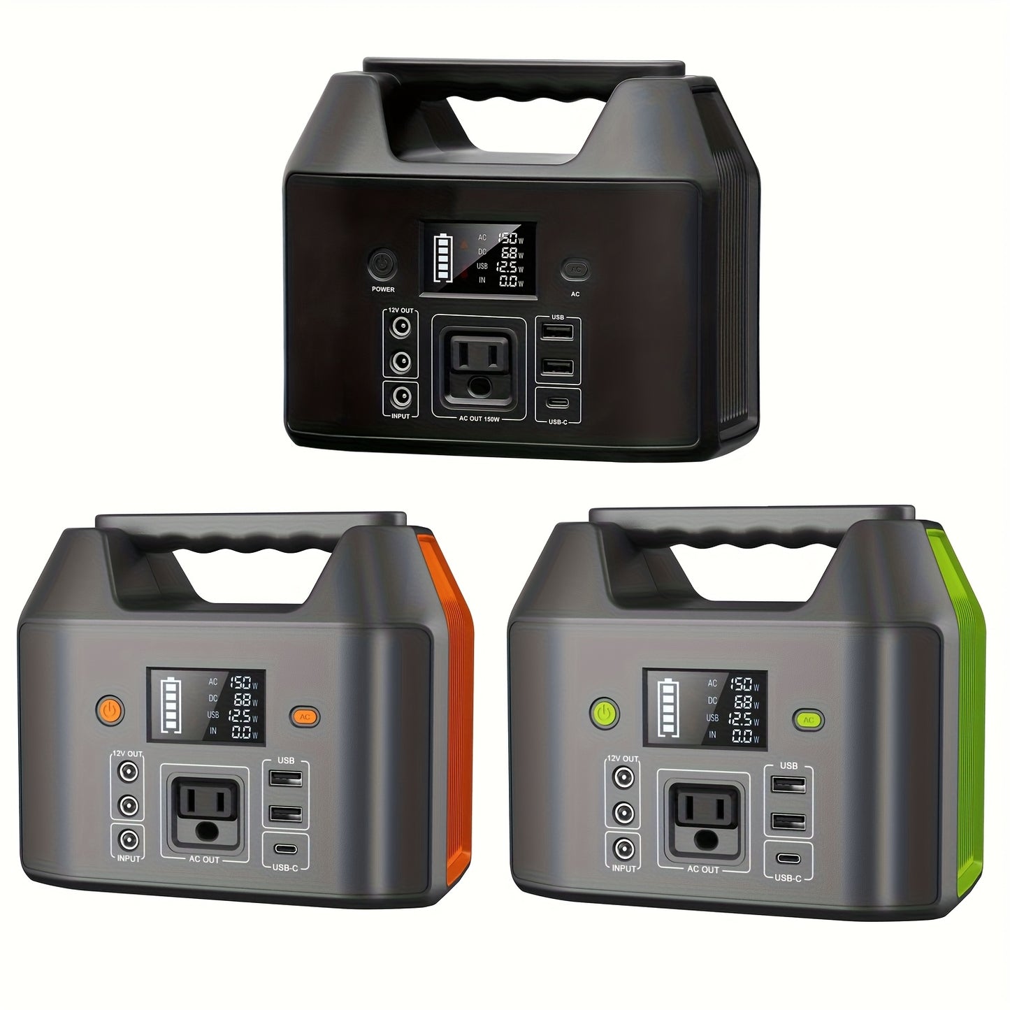 150W 155Wh/122.8Wh Portable Power Station Solar Generator, Lithium Battery Pack- High-Capacity, AC/DC/USB-C/USB Outputs, Digital Display, Overload & Overheat Protection, Compact for Home, Camping, RV Trip, Emergency Backup Po