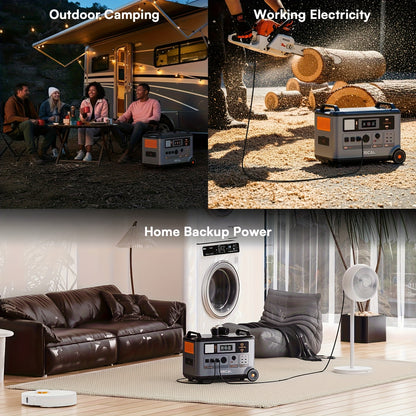 OSCAL PowerMax 3600 Solar Generator with 4x400W Solar Panels & 30W Panel - 3600Wh/3600W Power Station, 7200W Peak Output, 1.2H Backup, App Control, Portable AC Power for home, RV, Off-Grid - Heavy-Duty for home, Camping, Emer