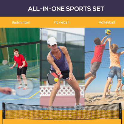 All-in-1 Badminton Set, Height Adjustable For Pickleball, Volleyball, Badminton, Backyard, Beach, Driveway Game