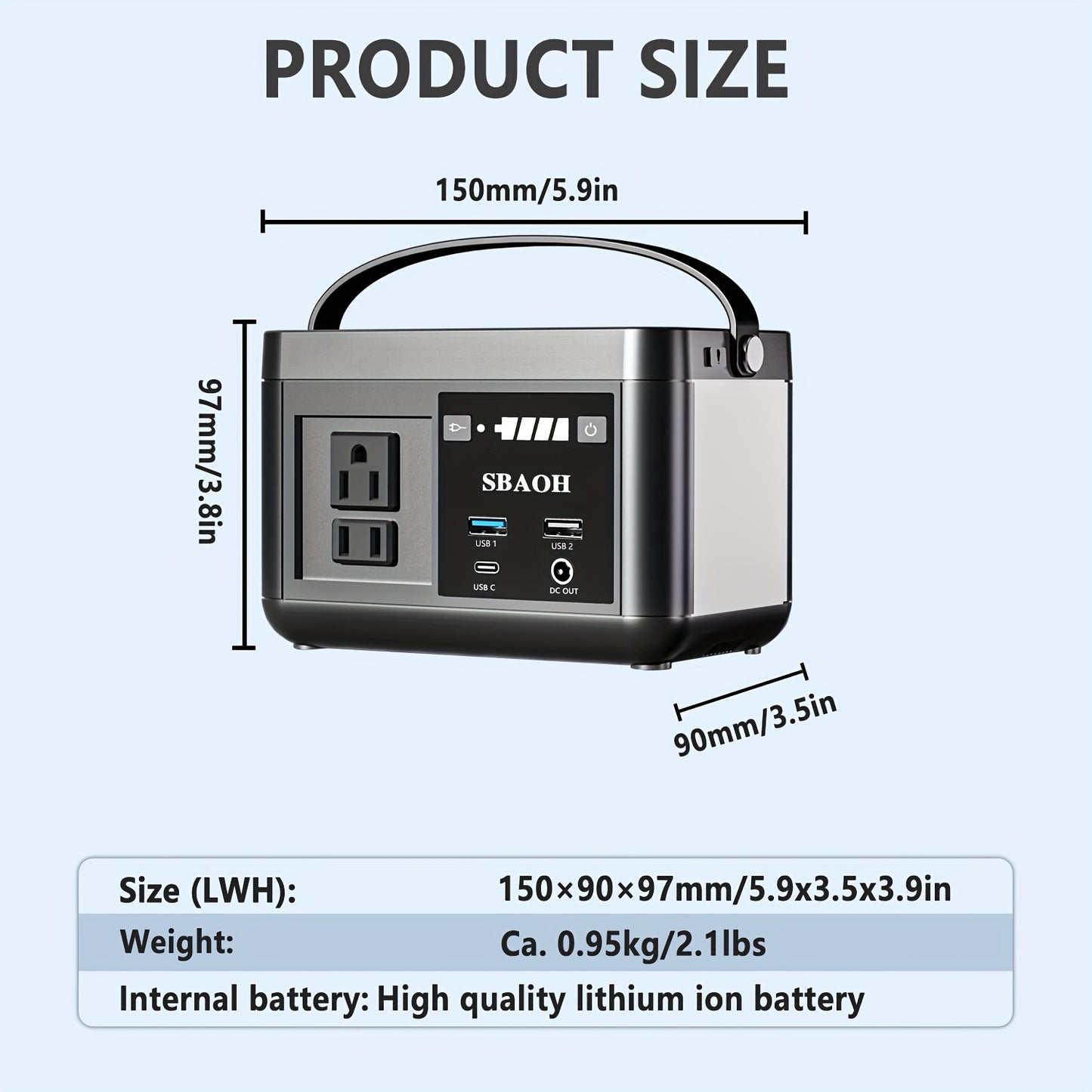 Portable Power Station 88.8WH, Solar Generator Lithium Battery Power 110V AC USB-C Power Delivery Solar Generators For Camping, Road Trips, Emergency Power