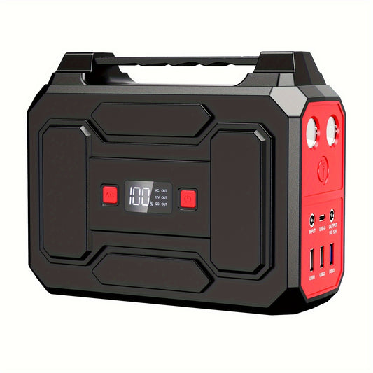 39600mAh Portable Power Station - High-Capacity Small Solar Generator (Without Panel), With 110V AC Outlet, DC Port, USB-C Port, 3 USB Output, LED Light - Portable Battery Pack For Home, Outdoor Adventures, Road Trip, Camping