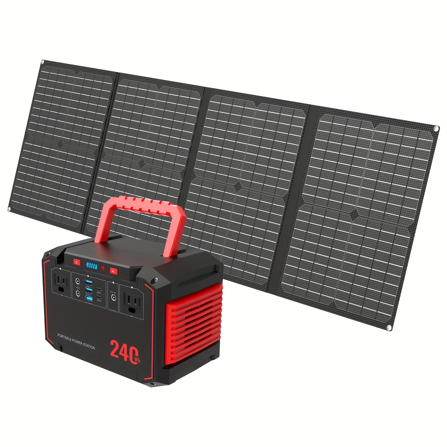 350W/150W Peak Solar Generator Portable Power Station with 40W/30W/21W Solar Panels Included, 240Wh/111Wh/88.8Wh Solar Power Bank AC DC USB Ports for Camping Tents, Emergency Outdoor Home Use, CPAP, Fans, Laptops, Emergency,