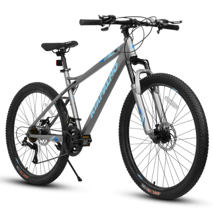 A26251 26-Inch Mountain Bike For Adults And Teenagers, High Carbon Steel Frame, Front And Rear Mechanical Disc Brakes, 21-Speed Gear System, 26x2.125 Tires