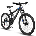 27.5 Inch Full Suspension Mountain Bike, Front And Rear Dual Shock Absorbers, Mechanical Disc Brakes, 21-Speed, Suitable For Men And Women, Ideal For Travel And Fitness Enthusiasts