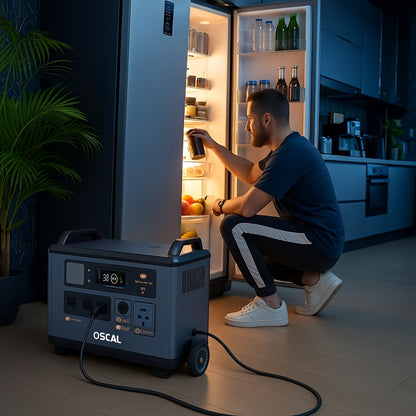 [PowerMax 6000, Solar Generator] OSCAL PowerMax 6000 Series Portable Power Station - 6000W(Surge 7200W) 3600Wh LiFeP04 Solar Generator with 400W Solar Panel, 1.4H Full Charge, 5ms UPS, DC/AC Bi-Directional Inverter for Home U