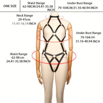 Sexy PU Leather BDSM Harness - Adjustable Bondage Restraints for Erotic Costumes and Lingerie - Perfect for Valentines Day, Party, and Gift-Giving Occasions
