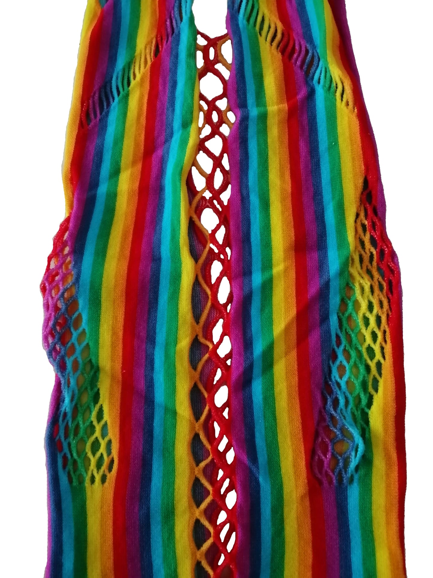 Vibrant Rainbow Striped Sleeveless Teddy Bodysuit - Seductive Hollow Out & Backless Thong Design - Womens Sexy Lingerie for a Daring Look
