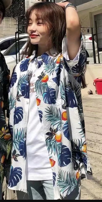 Women's Loose Casual Hawaiian Floral Shirt