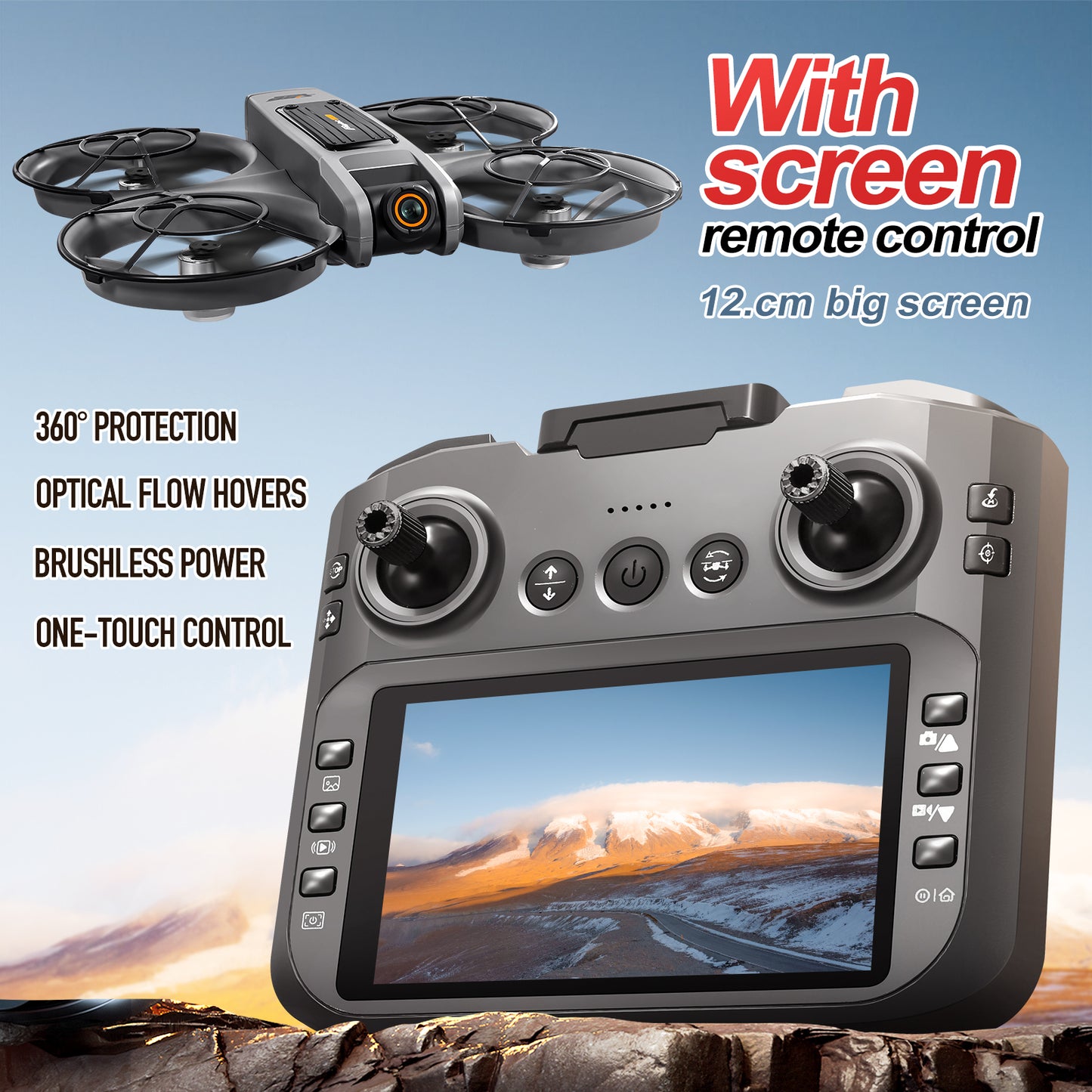 S156 Brushless Drone With Remote Control And Screen, Racing Drone For Aerial Photography, HD Quadcopters With Optical Flow Positioning