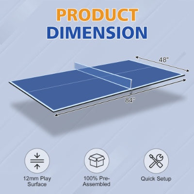 7ft  Mid-Size Ping Pong Conversion Top Foldable  Portable Table Tennis Table Top For Indoor Games