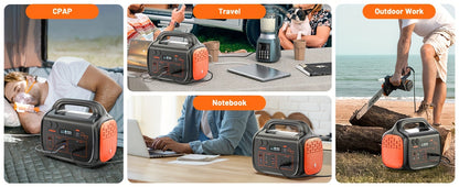 Portable Solar Generator 1000W with 200W Solar Panel - 1075Wh Lithium Battery Power Bank, 60W USB-C PD Fast, 120V AC Outlet & 2000W Peak Output - Backup for Camping, Home, Emergencies, RV, Off-Grid (Solar Panel
