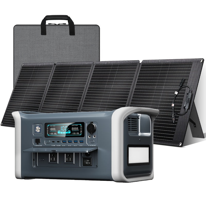 999Wh Portable Power Station Solar Generator, (with/without Solar Panel), High-capacity Lithium Battery Pack, With AC Output, DC USB-USB-C Interface, LED Light, Suitable For Outdoor, Camping, Road Travel, CPAP, Hurricane Emer