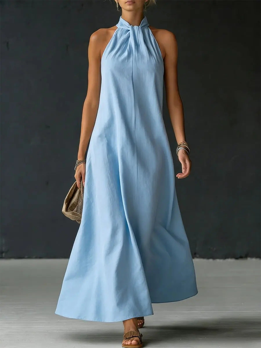 Women's Off-Shoulder Sleeveless Cross-Strap Dress