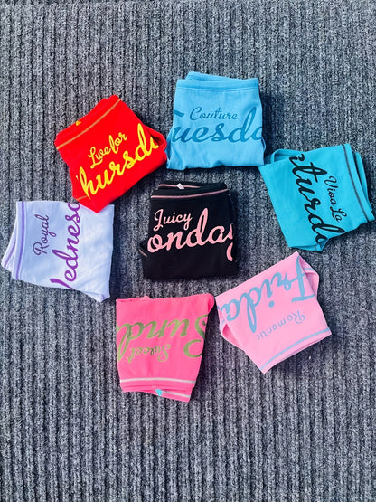 7 Pcs Letter Pint Bow Tie Briefs, Comfy & Breathable Mid-Rise Intimates Panties, Women's Lingerie & Underwear