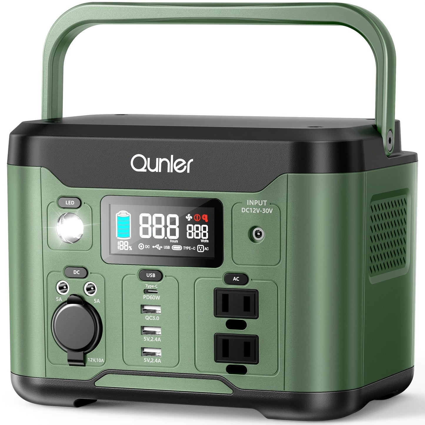 IFanze 300W Portable Power Station 296Wh 80000mAh Solar Generator with 60W PD Fast Charging, 9-Port Outlets, Digital Display & Lithium Battery for Home Backup, RV Camping, Emergency Power - Compatible with 60W/80W/100W Solar