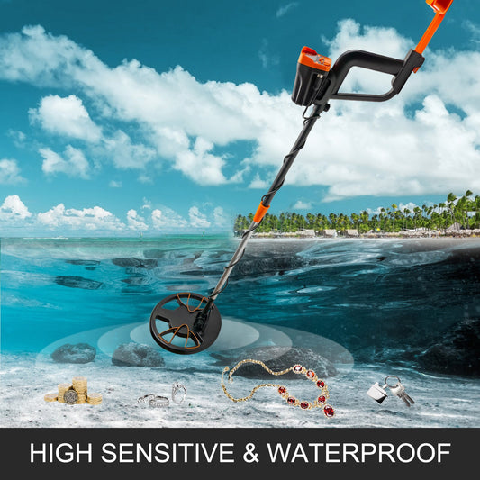 Metal Detector Waterproof Disc Metal Detectors Underwater Underground High Accuracy LCD Display Metal Detector For Adults And Children Headphone Automatic Detector Yellow 3010