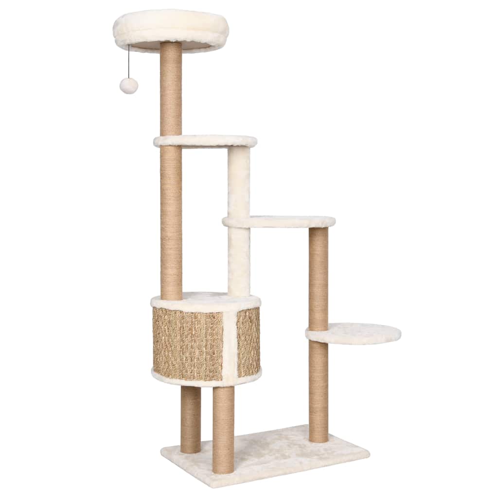 Cat Tree with Luxurious Cushion 148 cm Seagrass