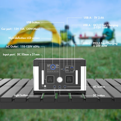 700W 577WH Solar Generator Watt Portable Power Station LiFePO4 Battery, With 120V AC Socket, Portable Generator, Used For Home Backup, Emergency, Outdoor