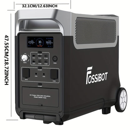 FOSSiBOT F3600 Pro Solar Generator, 3840 Wh LiFePO4 Portable Power Station, 3 X 230 V AC Output 3600 W 7200 W Peak, Storm Generator, Fast Power Storage, Charging, Travel Power Station, Outdoor Road Trips, Christmas, Festival,