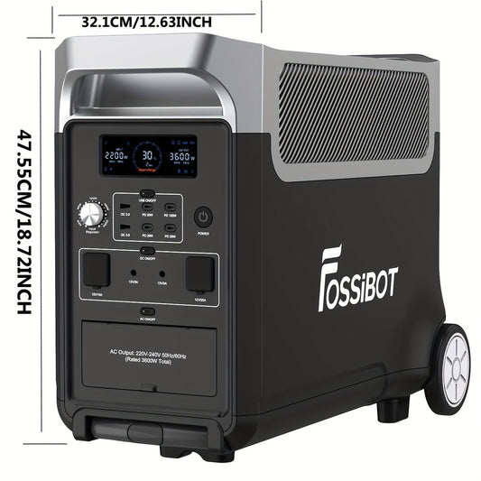 FOSSiBOT F3600 Pro Solar Generator, 3840 Wh LiFePO4 Portable Power Station, 3 X 230 V AC Output 3600 W 7200 W Peak, Storm Generator, Fast Power Storage, Charging, Travel Power Station, Outdoor Road Trips, Christmas, Festival,