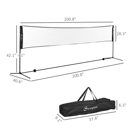 All-in-1 Badminton Set, Height Adjustable For Pickleball, Volleyball, Badminton, Backyard, Beach, Driveway Game