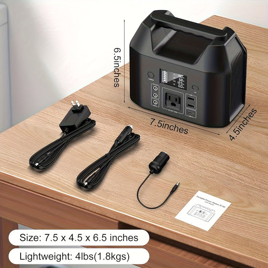 150W 155Wh/122.8Wh Portable Power Station Solar Generator, Lithium Battery Pack- High-Capacity, AC/DC/USB-C/USB Outputs, Digital Display, Overload & Overheat Protection, Compact for Home, Camping, RV Trip, Emergency Backup Po
