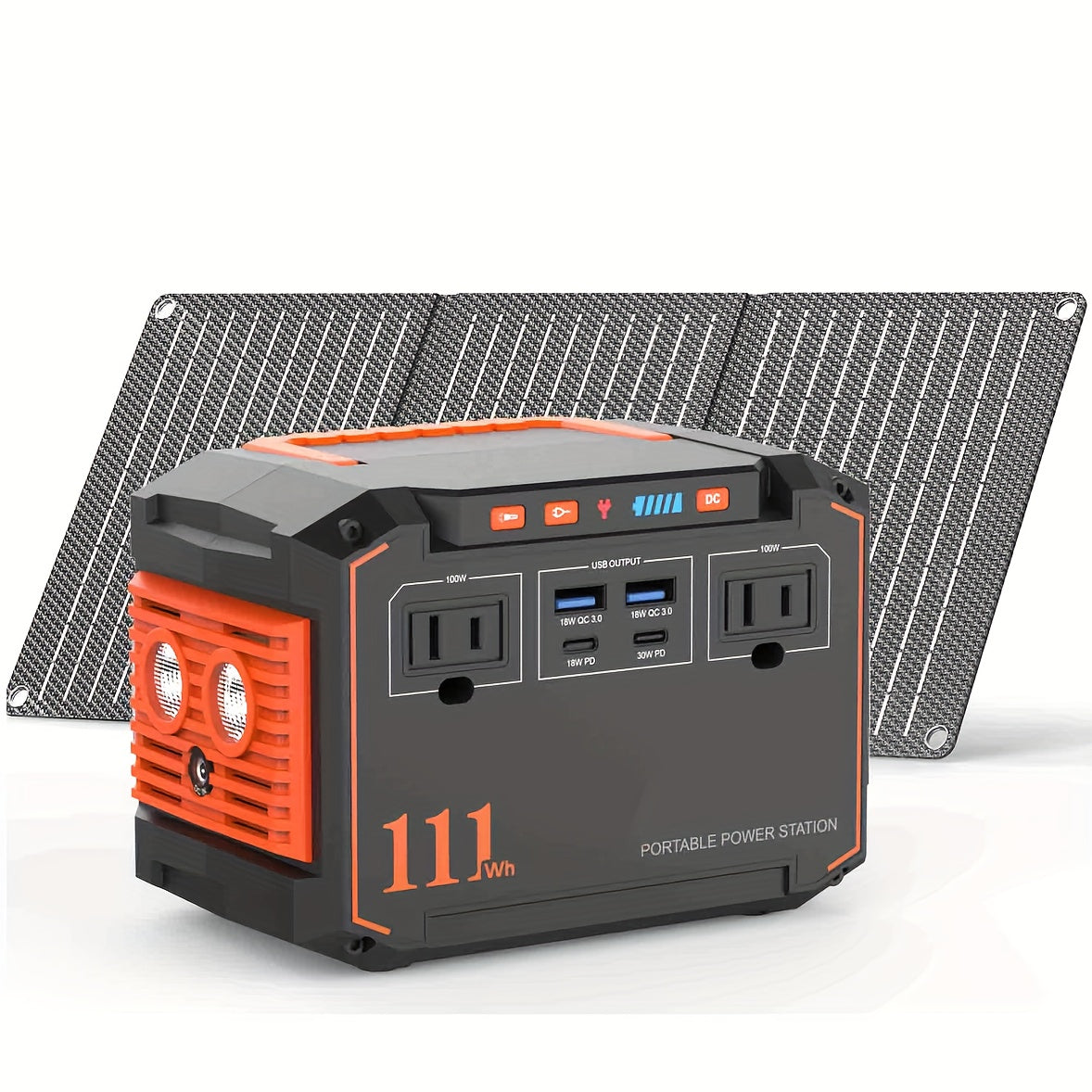 350W/150W Peak Solar Generator Portable Power Station with 40W/30W/21W Solar Panels Included, 240Wh/111Wh/88.8Wh Solar Power Bank AC DC USB Ports for Camping Tents, Emergency Outdoor Home Use, CPAP, Fans, Laptops, Emergency,