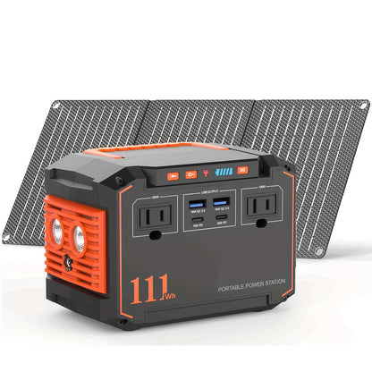 350W/150W Peak Solar Generator Portable Power Station with 40W/30W/21W Solar Panels Included, 240Wh/111Wh/88.8Wh Solar Power Bank AC DC USB Ports for Camping Tents, Emergency Outdoor Home Use, CPAP, Fans, Laptops, Emergency,