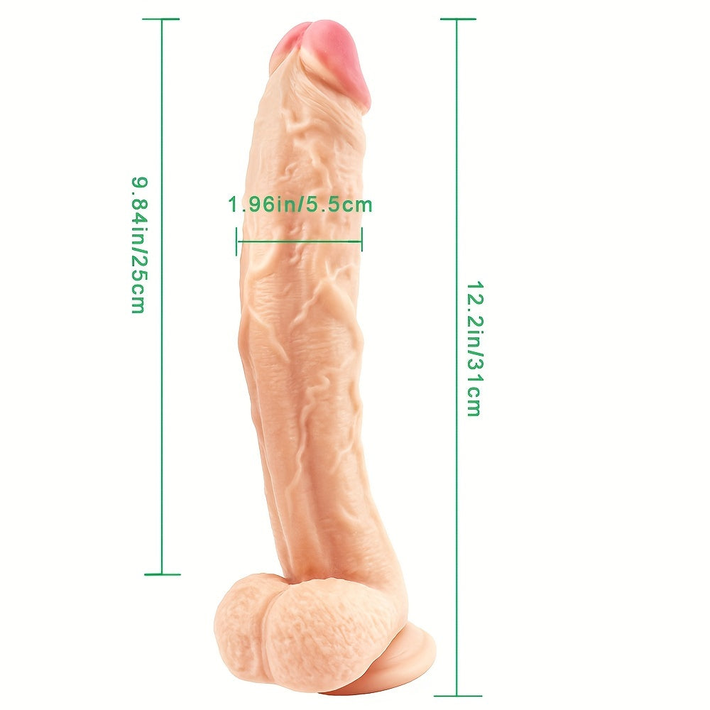 12 INCH Liquid Silicone Realistic Dildo Skin Feeling Huge Penis Suction