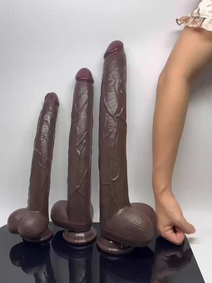 1pc Black Extra Long Dildo, Liquid Silicone Long Simulation Dildo, For Women Masturbation Dildo, Couple Sexy Adult Supplies Fake Penis