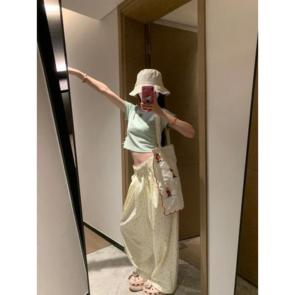 Hollow-out Bow-Knot Short-Sleeve Slim-Fit Midriff-Baring Top