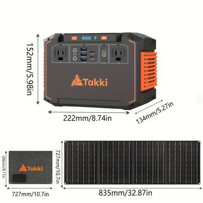 Portable Solar Generator with Solar Panels - 350W/150W Peak & Power Station, 240Wh/111Wh/88.8Wh, /USB Outlets, Compatible for Camping, Emergency Backup, CPAP, Fans, Laptops, Mini Fridge (Solar Panels Included)