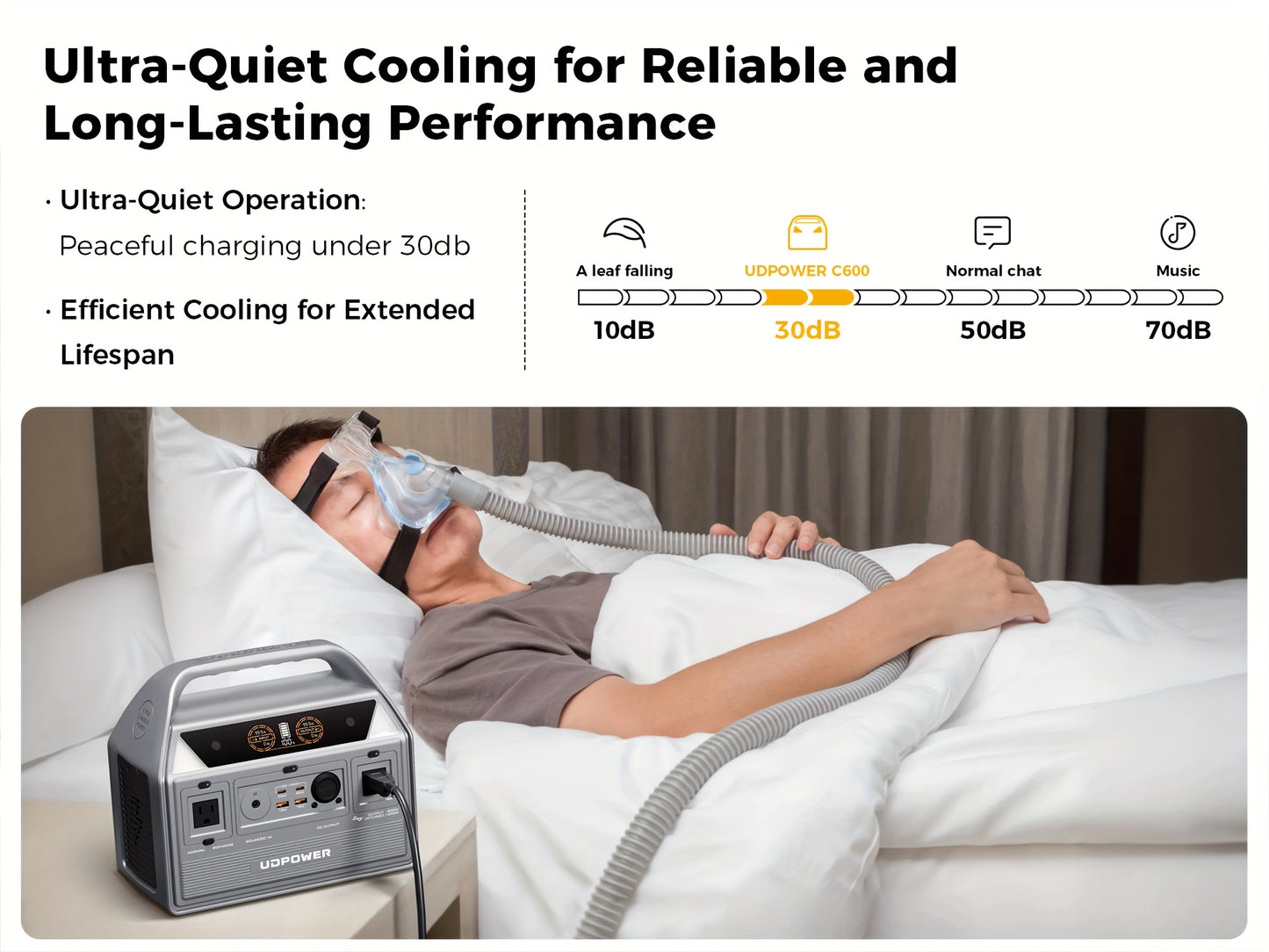 [Portable Power Station] Portable Power Station, 595Wh 600W(Surge 1200W) AC Output, LiFePO4(LFP) Battery, Solar Generator for Outdoor/Camping/Travel/RV, Emergency Power Backup(Grey)