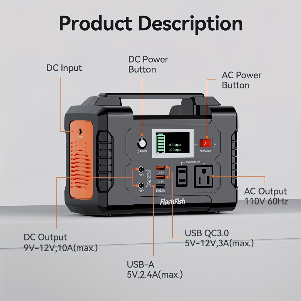 200W Portable Power Station 100W Foldable Solar Panel, 151Wh Digital Display Solar Generator, with BMS Smart Battery | High-density Lithium Battery | Sine AC Power, Home Backup | Outdoor Travel Essential Set
