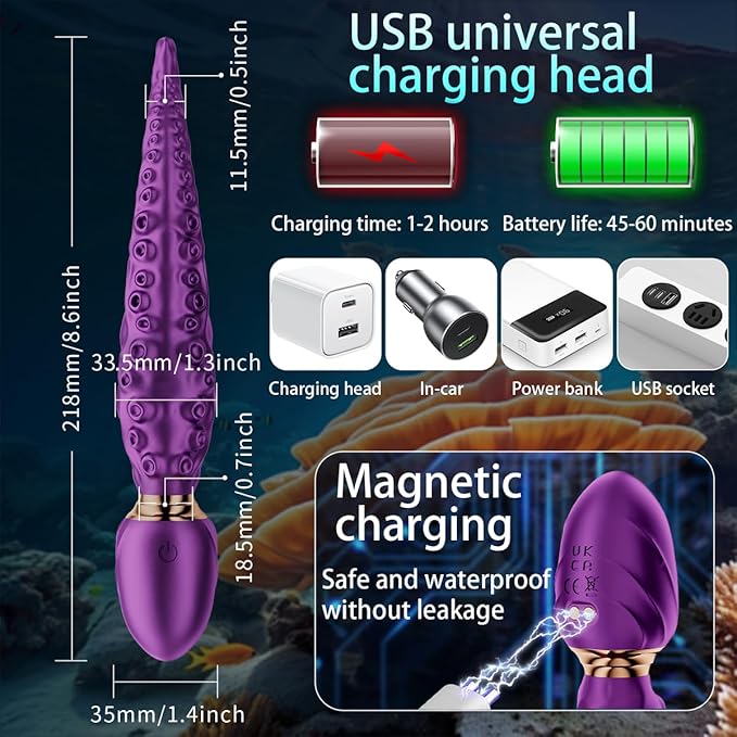 Monster Tentacle Dildo, Tentacle  9 Vibration Modes Vagina  Nipples Massage Stimulation, Octopus Tentacle Dildo For Men Women Couples Butt Clitoris Stimulate