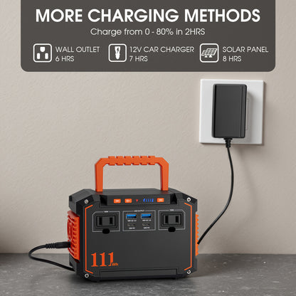 Portable Power Station 237/111/88/83Wh With 60/40/30/21W Solar Panels With AC Outlet 110V(3*USB A, 2*USB C, 2*AC, 2*DC) Solar Generator For Travel Home Emergency Hurricaneth