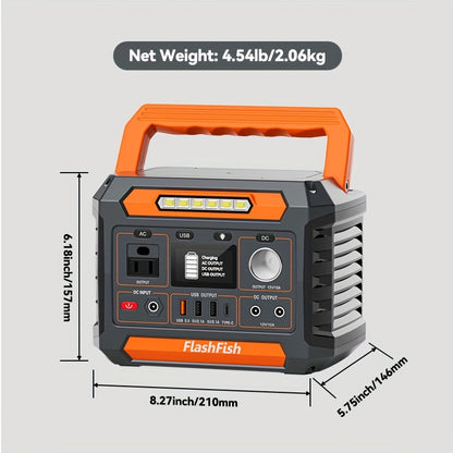Flashfish P66A Portable Power Station 200W, Lightweight Li-ion Battery Pack with Multiple Adapters with AC/USB/DC Output, 144.3Wh Solar Generator for Camping, Home Emergency And Outdoor Travel