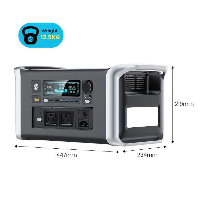 999Wh Portable Power Station Solar Generator, (with/without Solar Panel), High-capacity Lithium Battery Pack, With AC Output, DC USB-USB-C Interface, LED Light, Suitable For Outdoor, Camping, Road Travel, CPAP, Hurricane Emer