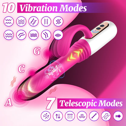 Toys Thrusting Dildo Vibrator, Remoted Realistic Dildo With 10 Vibrating & 7 Thrusting