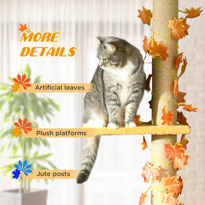 Floor to Ceiling Cat Tree with Adjustable Height 80"- 95