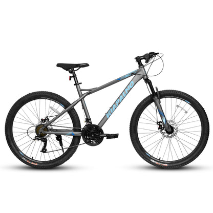 A26251 26-Inch Mountain Bike For Adults And Teenagers, High Carbon Steel Frame, Front And Rear Mechanical Disc Brakes, 21-Speed Gear System, 26x2.125 Tires