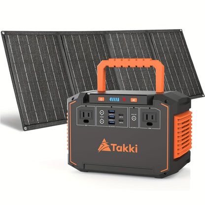 350W/150W Peak Solar Generator Portable Power Station with 40W/30W/21W Solar Panels Included, 240Wh/111Wh/88.8Wh Solar Power Bank AC DC USB Ports for Camping Tents, Emergency Outdoor Home Use, CPAP, Fans, Laptops, Emergency,