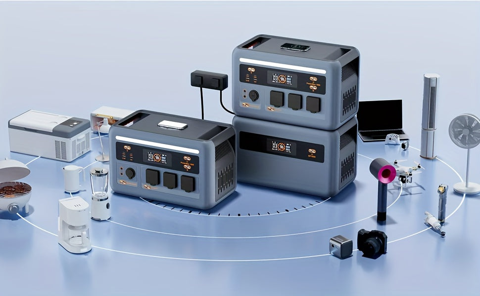 OSCAL PowerMax 1800 Power Station with 2X200W Solar Panel, 400W Solar Panel, 1024Wh Solar Generator, 800W Fast Charging, APP Control Battery Backup for Home, Camping & RVs, Portable Power Station with Solar Panel, Generator f