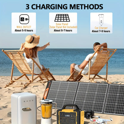 1075Wh Portable Solar Generator, 1000W Power Station with 60W USB-C PD Output, 110V Pure Sine Wave AC Outlet, Lithium Battery for Outdoors Camping Travel Hunting Home