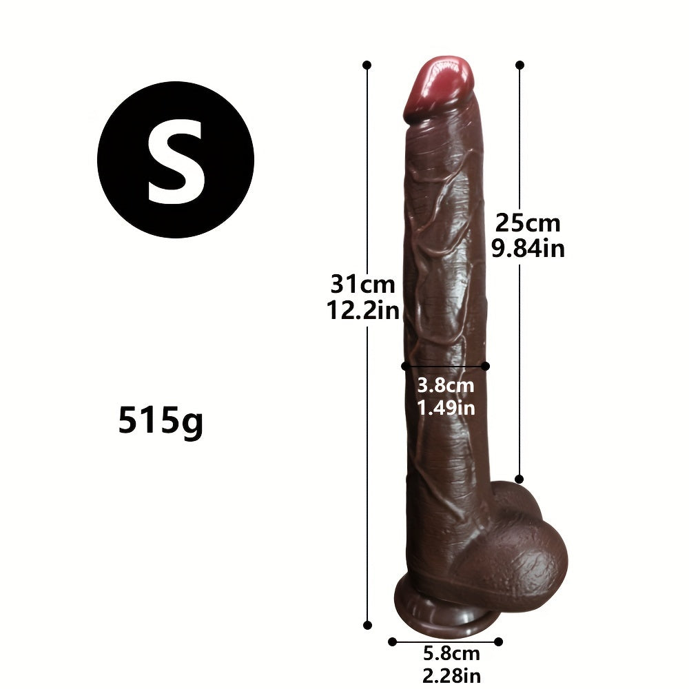 1pc Black Extra Long Dildo, Liquid Silicone Long Simulation Dildo, For Women Masturbation Dildo, Couple Sexy Adult Supplies Fake Penis