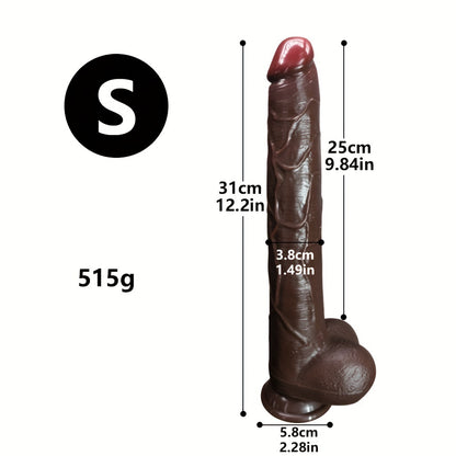 1pc Black Extra Long Dildo, Liquid Silicone Long Simulation Dildo, For Women Masturbation Dildo, Couple Sexy Adult Supplies Fake Penis