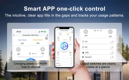 OSCAL Powermax 2400 Portable Power Station with Solar Panel - 2400W Solar Generator, LiFePO4 (6× Longer Lifespan), 1872Wh Power House for home, RV, Camping - Heavy-Duty Outdoor Power Supply, Portable