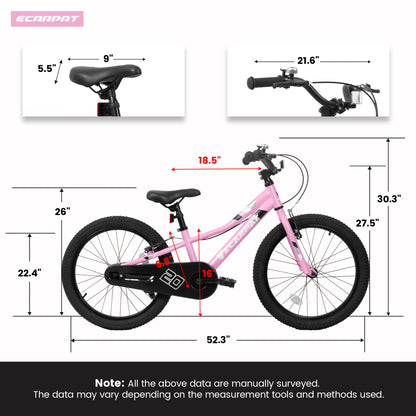 A20117 Kids' Bike 20 Inch Wheels, 1-Speed Boys Girls Child Bicycles For 4-7Years, Front V Brake, Rear Holding Brake