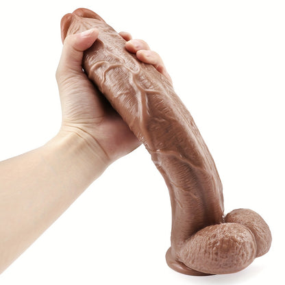 12 INCH Liquid Silicone Realistic Dildo Skin Feeling Huge Penis Suction