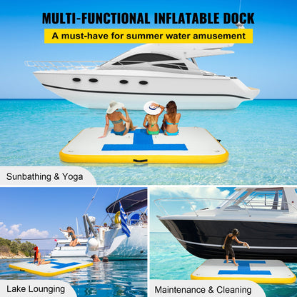 Inflatable Dock Platform, Inflatable Floating Dock 8x5 Ft With Electric Air Pump